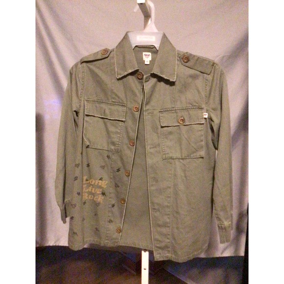 Junk Food "I'm with the Band" Jacket Shirt Green (Size XS) - - Picture 2 of 6